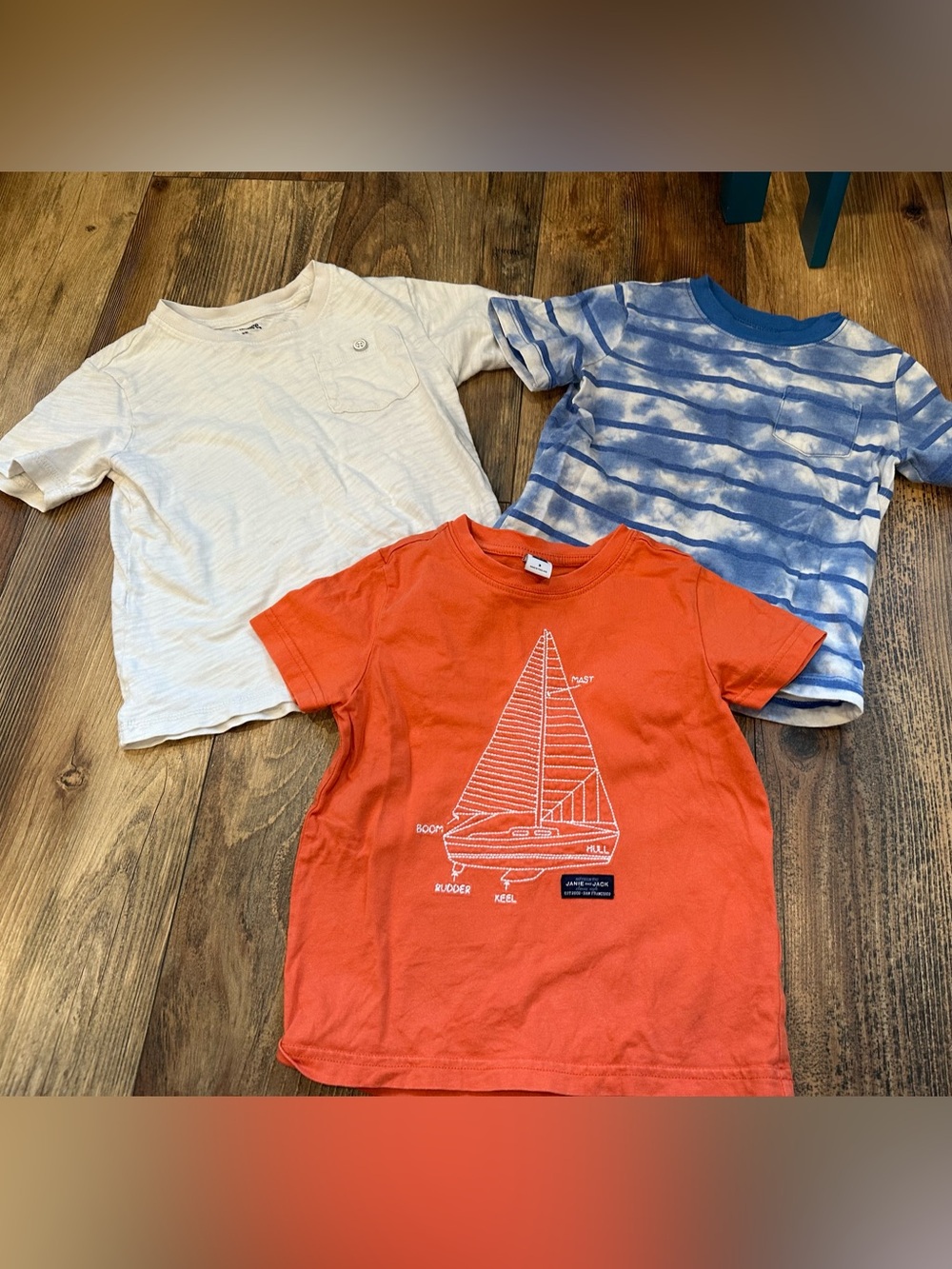 Lot of 3 Boys Toddler Short Sleeve Shirts 3T Janie & Jack GAP Gymboree